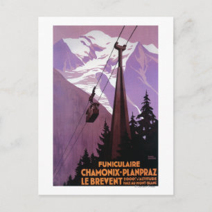 Funicular Railway to Brevent Mt. Postcard