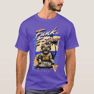 FUNK ETOWN SOUNDCAST 90s Steez Cat Dj 3 Blue T-Shirt