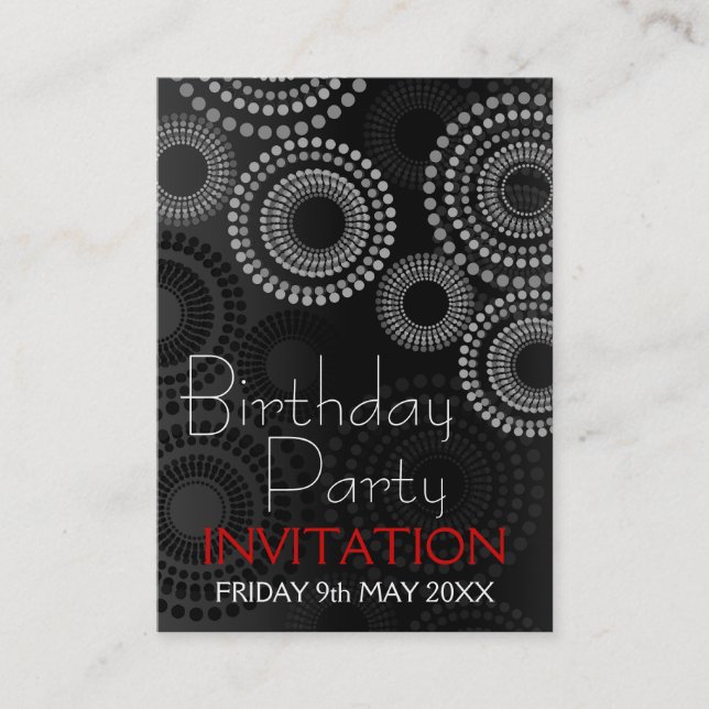 Funk House Music Party Mini Invitation Card (Front)