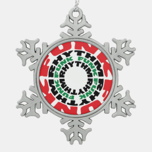 Funk Rhythm Funk Funk Rhythm Snowflake Pewter Christmas Ornament