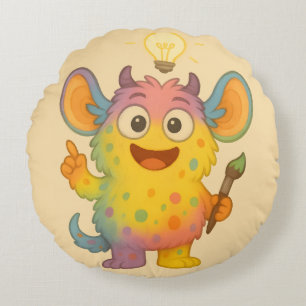 Funkel Kissen – Das kreative ADHS-Monster Round Cushion