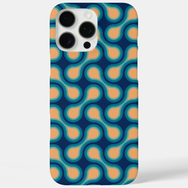 Funky 1970s Metaball Graphic Circle Barbell Blue Case-Mate iPhone Case (Back)
