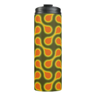 Funky 1970s Metaball Graphic Circle Barbell Green Thermal Tumbler