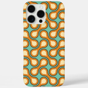 Funky 1970s Metaball Graphic Circle Barbell Orange iPhone 16 Pro Max Case