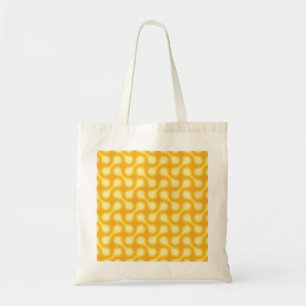 Funky 1970s Metaball Graphic Circle Barbell Yellow Tote Bag