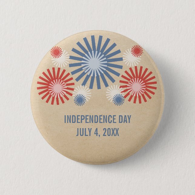 Funky 4th of July Fireworks Button (Front)