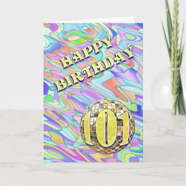 Funky abstract 101 birthday card (Front)