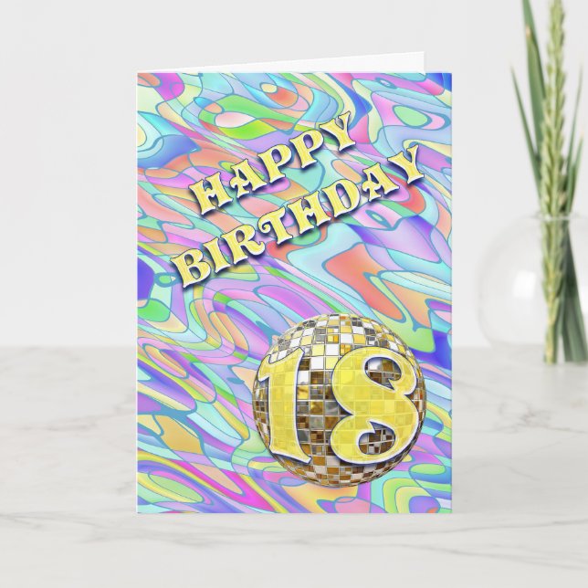Funky abstract 18 birthday card (Front)