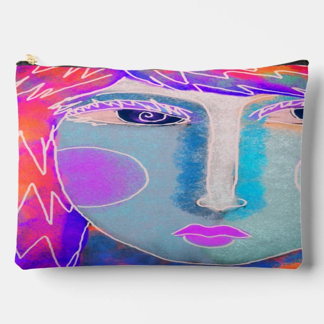 Funky Abstract Art Accessory Pouch (Front)