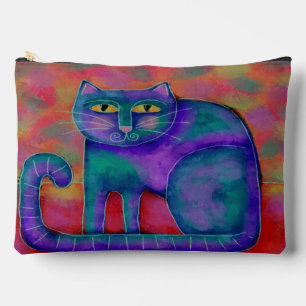 Funky Abstract Art Cat Accessory Pouch
