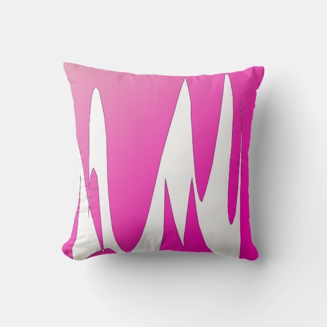 Funky Abstract Art Coral White Cushion (Front)