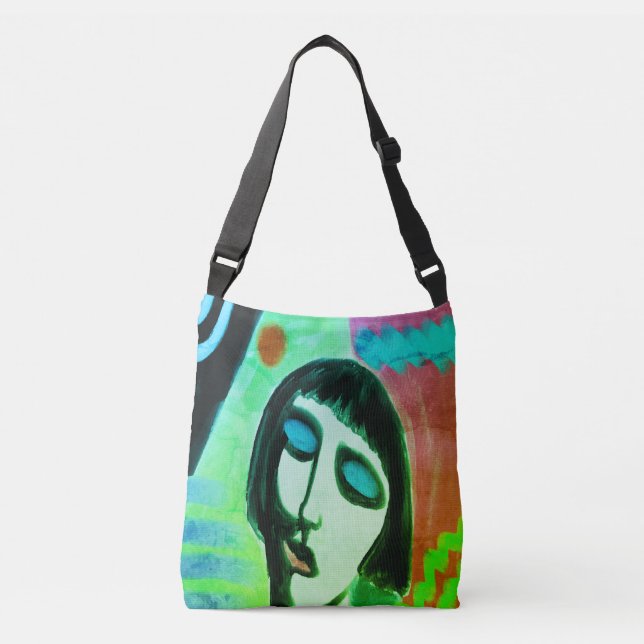 Funky Abstract Art Crossbody Bag (Front)