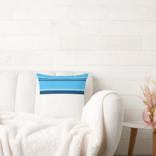 Funky Abstract Art Light Dark Blue White Cushion