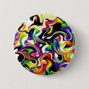 Funky abstract art magnet  6 cm round badge