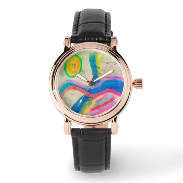 Funky Abstract Art to Wear Watch (Front)