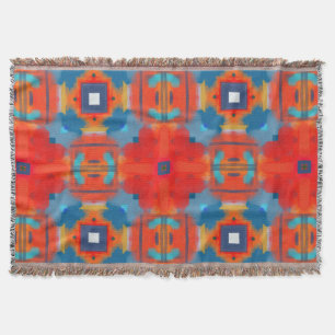 Funky Abstract Bright Colored Throw Blanket