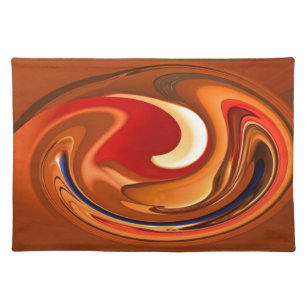 Funky Abstract Burnt Orange and Red Design Placemat