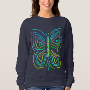 Funky Abstract Butterfly Art to Wear Sweatshirt