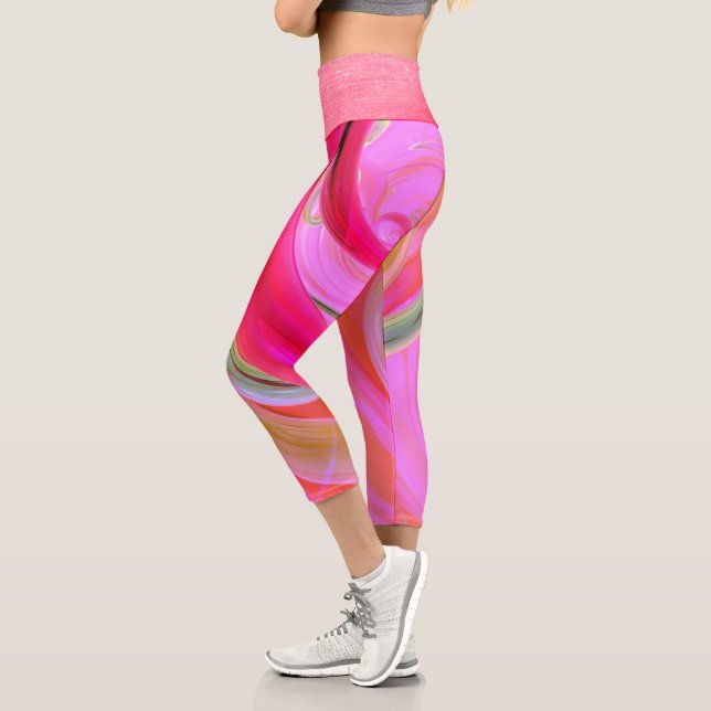 Funky Abstract Capri Leggings (Left)