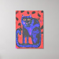 Funky Abstract Cat Painting