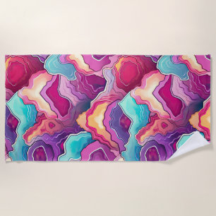 Funky Abstract Colorful Pattern Summer Beach Towel