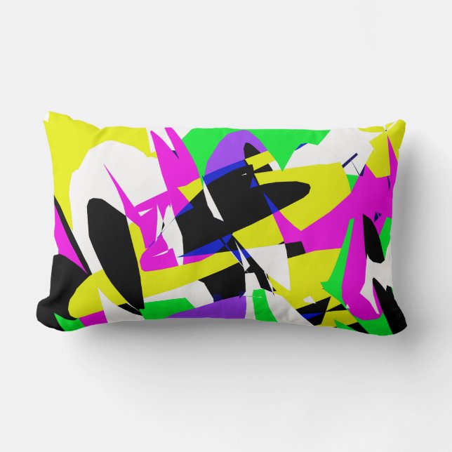 Funky Abstract Colourful Pattern Pillow Cushion (Front)