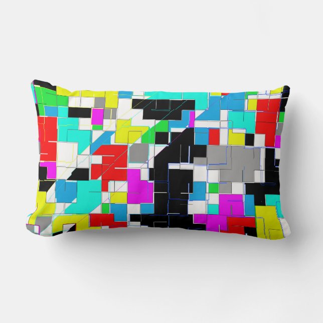 Funky Abstract Colourful Pattern Pillow Cushion (Front)