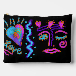 Funky Abstract Digital Art Accessory Pouch