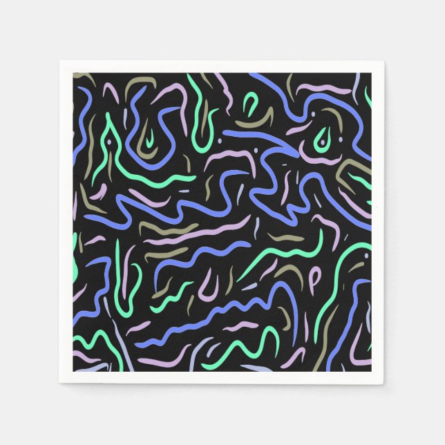 Funky Abstract Digital Art Napkin (Front)