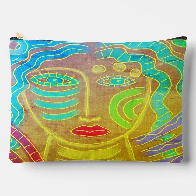 Funky Abstract Digital Painting Accessory Pouch (Front)