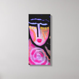 Funky Abstract Digital Portrait of a Woman Canvas Print