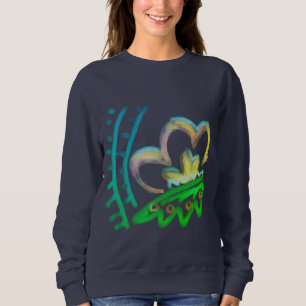 Funky Abstract Floral Art to Wear Sweatshirt