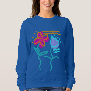 Funky Abstract Flowers Art to Wear Sweatshirt