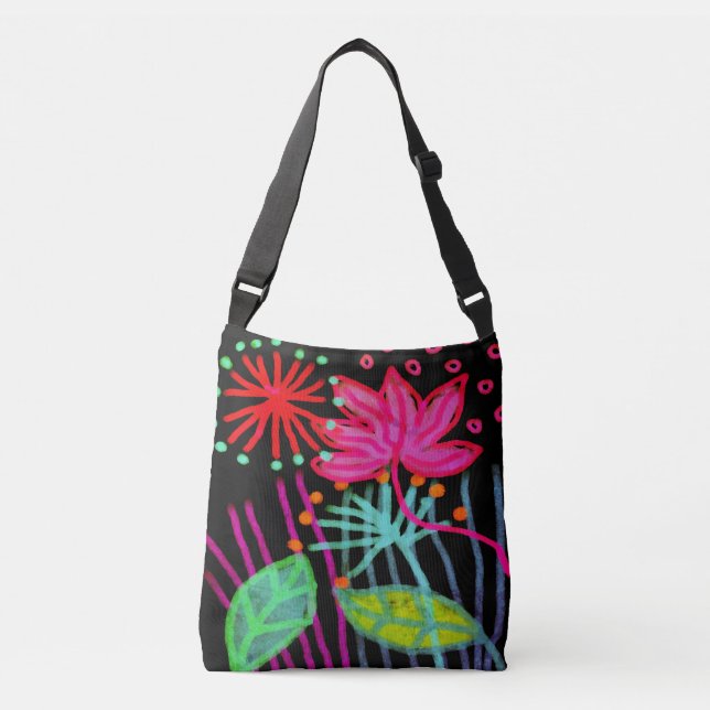 Funky Abstract Flowers Tote (Front)