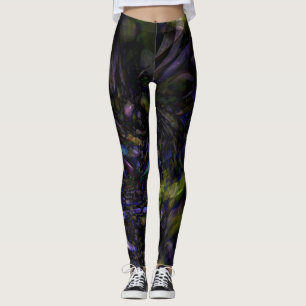 Funky Abstract Glass Art Colour Splash Modern Glam Leggings