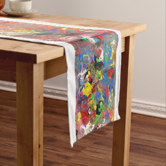 Funky Abstract Joyful Colourful Short Table Runner