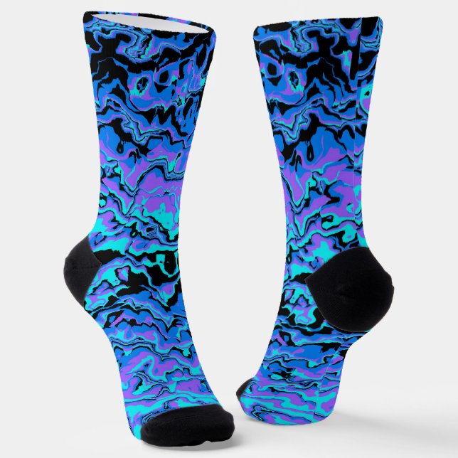 Funky Abstract Phone Ring Stand Socks (Angled)