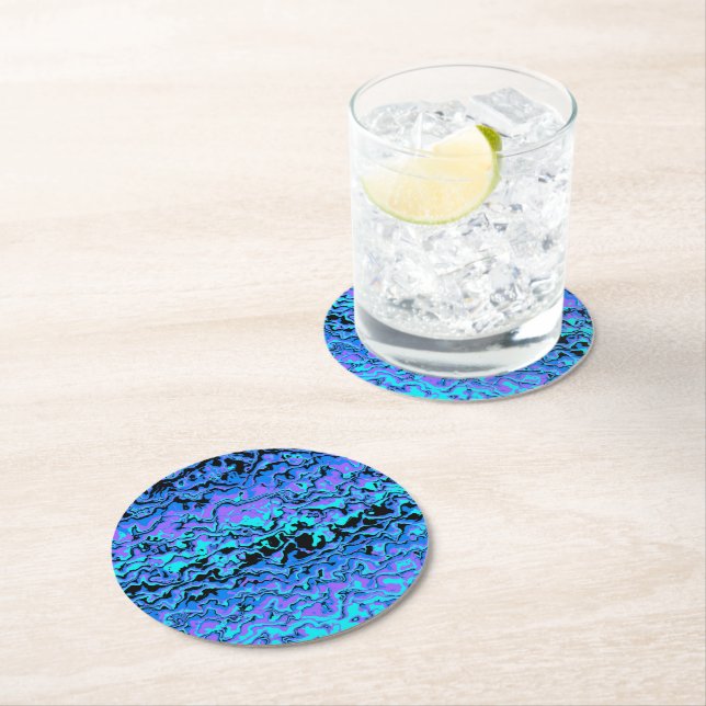 Funky Abstract Round Paper Coaster (Insitu)