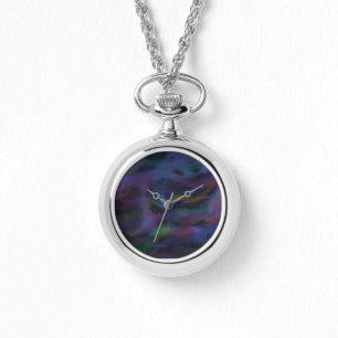 Funky abstract smokey purples water colour  watch