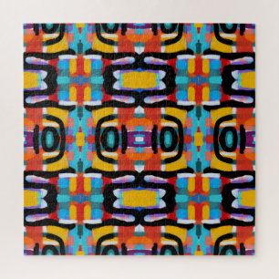 Funky Abstract Unique Colours Hand Painted Look Jigsaw Puzzle
