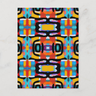 Funky Abstract Unique Colours Hand Painted Look Postcard