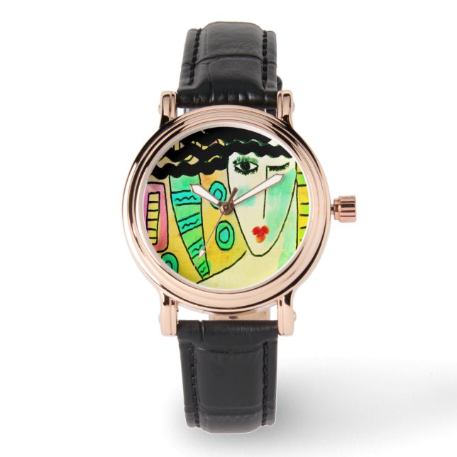 Funky Abstract Wearable Art Watch (Front)