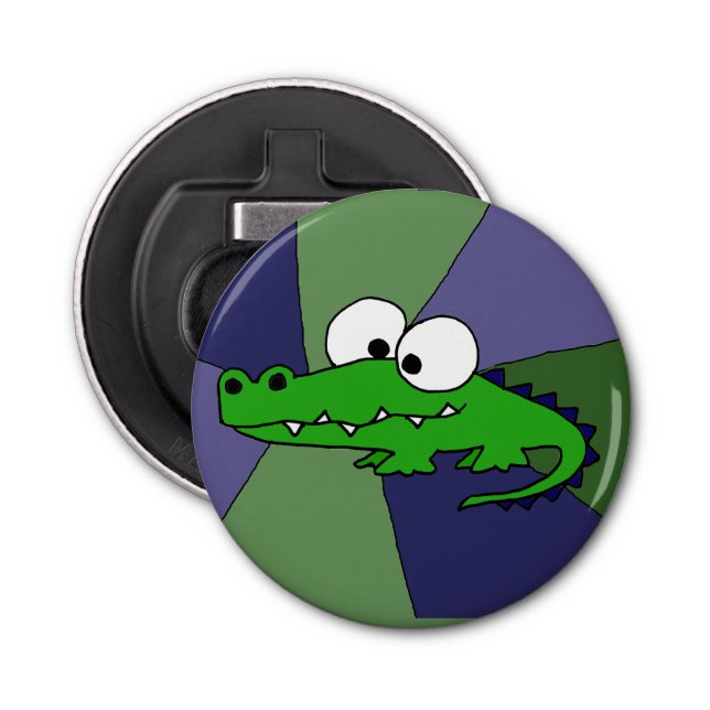 Funky Alligator Button Bottle Opener (Front)