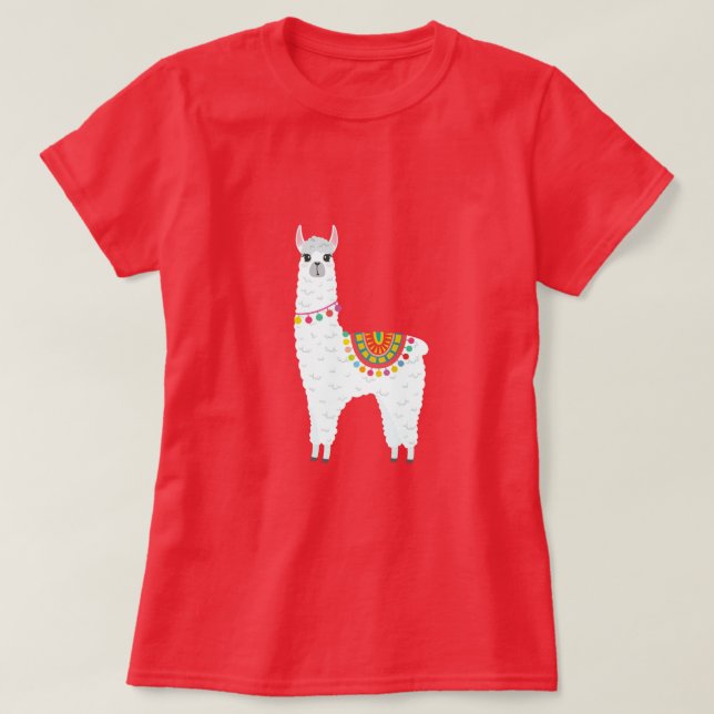 Funky Alpaca llama drama cute animal T-Shirt (Design Front)