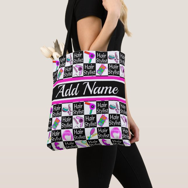 FUNKY AND CHIC PERSONALIZED HAIR STLYLIST TOTE BAG (Close Up)