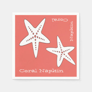 Funky and Cute Starfish Coral Paper Napkin