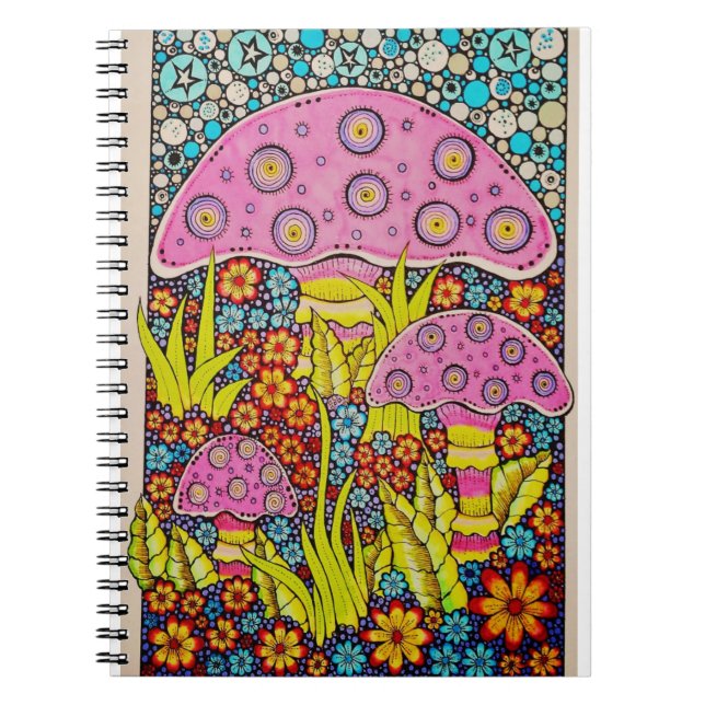 funky and fun in the garden spiral notebook (Front)