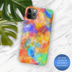Funky Aqua Blue Purple Pink Orange Abstract Art Case-Mate iPhone Case