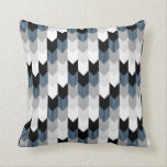 Funky Arrow Chevron Stripes Black Grey Blue White Cushion<br><div class="desc">Funky Modern Chevron Arrow Stripes Pattern in Grey Black White and Blue</div>