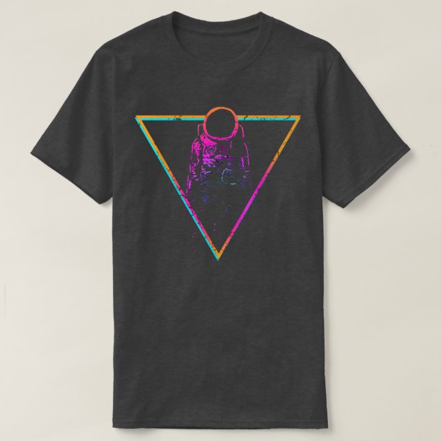Funky Astronaut Space Galay Geometric Geometry Tri T-Shirt (Design Front)
